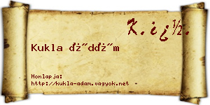 Kukla Ádám névjegykártya
