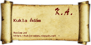 Kukla Ádám névjegykártya